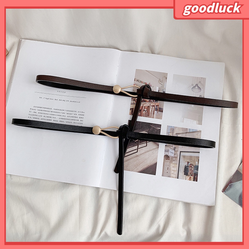 Thắt Lưng Giả Da Khóa Kim Loại Thời Trang Cho Nữ