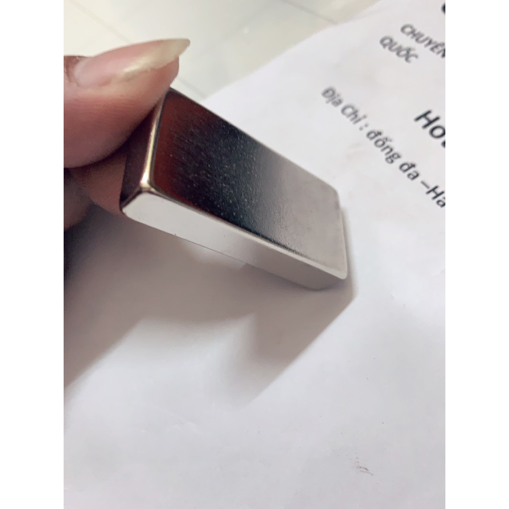 Nam châm trắng 50x25x10 mm lực từ siêu mạnh , nam châm siêu cường