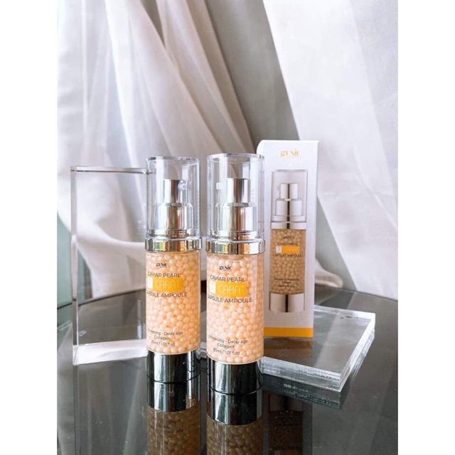 Đủ bill vận, Serum Trứng Cá Tầm Genie Caviar Pearl tái tạo, dưỡng căng bóng, mờ thâm nám 30ml