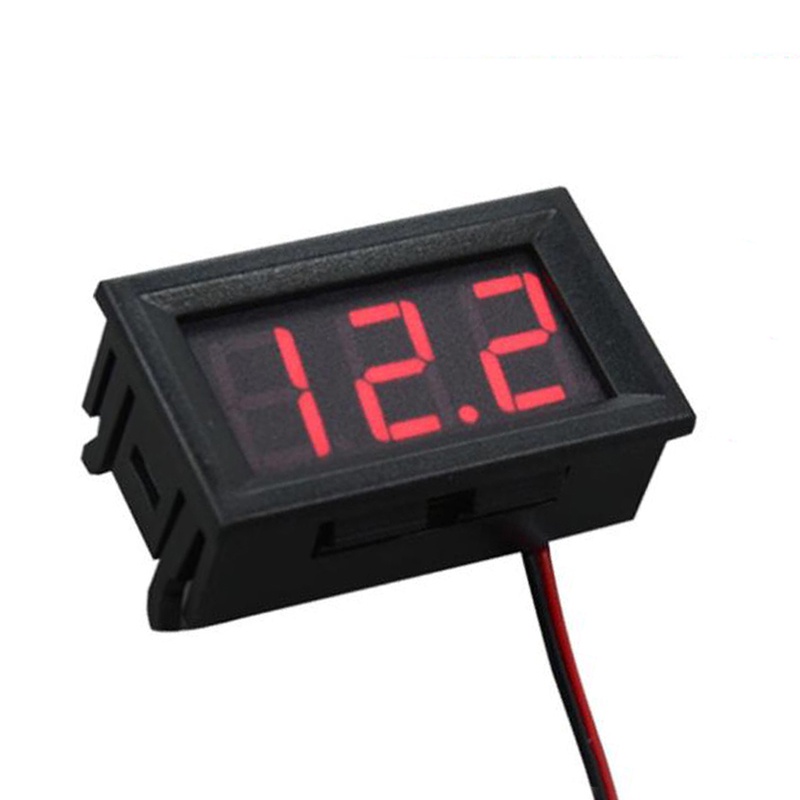 Vôn Kế 2 Dây Mini DC 12-24V DC 4.5-30V Hiển Thị LED Đỏ Cho Xe Hơi Xe Máy Xe Hơi