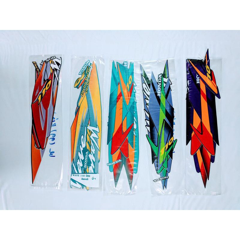 [CỰC RẺ]  Tem trang trí xe máy Wave THÁI 110 MẪU ZIN 3 lớp ĐỜI 1999 (MÀU ĐỎ)