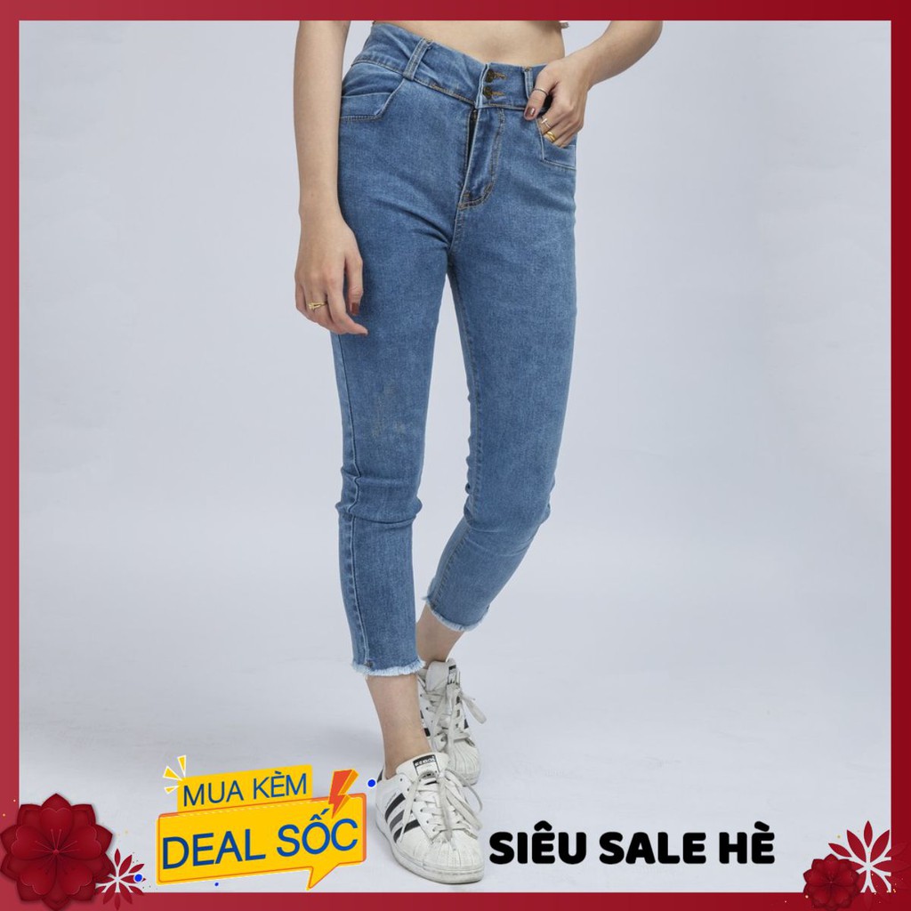 Quần Jean Nữ Quần Xanh Cạp Cao Co Giãn Thời Trang Cao Cấp Giãn QR03. BAHAI_SHOP10