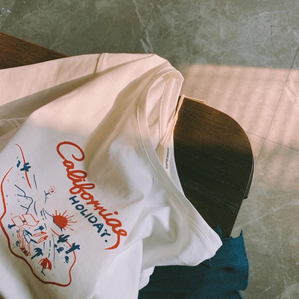 Áo Phông Unisex Áo Thun Tay Lỡ Canifornia Phong Cách Hàn Quốc Chất Vải Cotton Hàn - S89