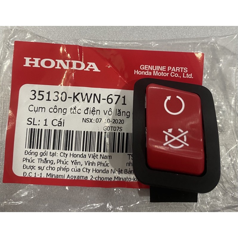 Công tắc điện vô lăng_công tắc tắt máy tạm thời màu đỏ chính hãng honda