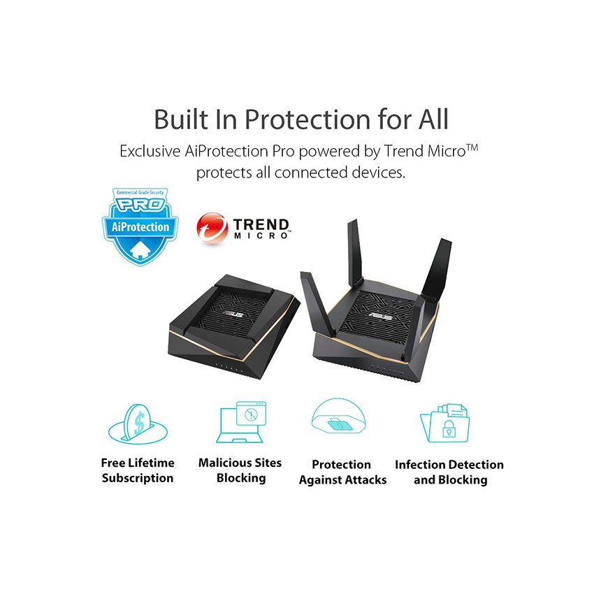 Router Wifi Mesh Asus RT-AX92U (2 Pack) 3 Băng Tần AX6100 - Hàng Chính Hãng | BigBuy360 - bigbuy360.vn