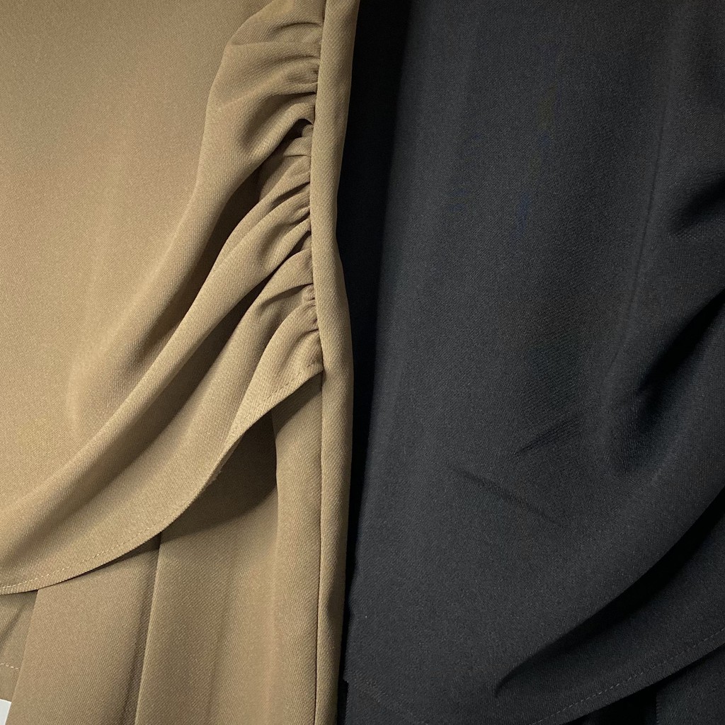 Chân váy công sở nữ bèo lệch kate hạt, váy ngắn trên gối CHUU CV6111 | BigBuy360 - bigbuy360.vn