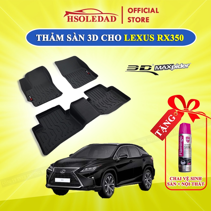 Thảm lót sàn Lexus RX350 (5 chỗ) bằng khuôn đúc hãng Kardo hoặc 3D MAXpider KAGU, Chất liệu XPE an toàn không độc hại