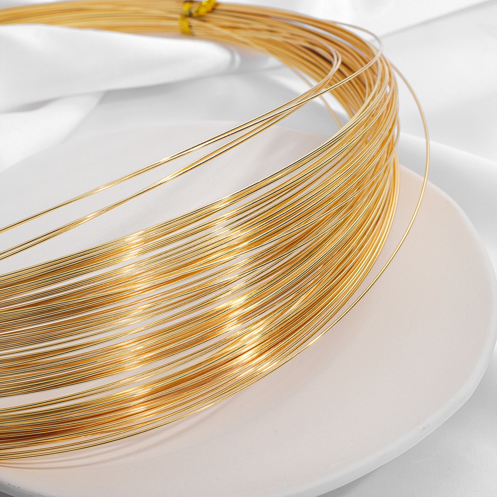 Cuộn Dây Đồng Mạ Vàng Thật 18K 0.4 / 0.5 / 0.6 / 0.7 / 0.8 / 1.0mm 1.0m Tự Làm Trang Sức Tiện Dụng