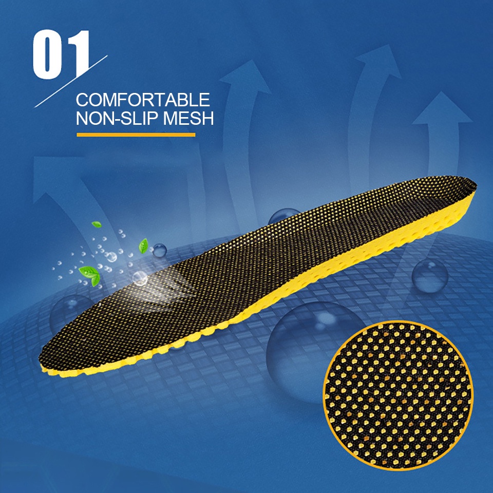 Miếng Lót Giày Thể Thao Thoáng Khí Thấm Hút Tốt Chống Sốc Tiện Dụng Cho Nam Và Nữ
