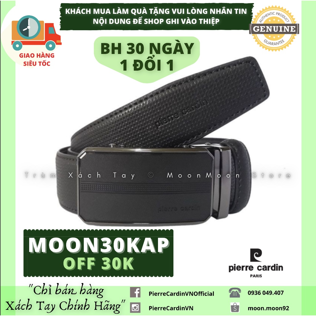 🎟FREE SHIP🎟 Thắt Lưng Da Nam PIERRE CARDIN Auth Malaysia SALE 50% PC20 MoonMoon Store Dây Nịt Chính Hãng