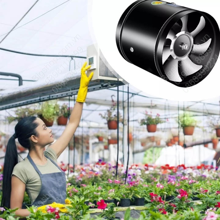 Quạt thông gió gắn đường ống D100mm, gắn tường khoét lỗ D100mm