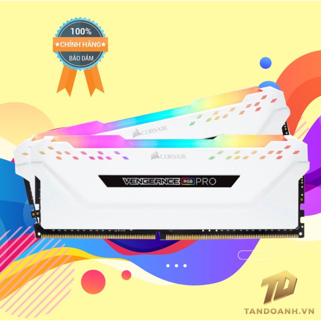 Ram Máy Tính Corsair Vengeance RGB PRO WHITE 16GB (2x8GB) Bus 3200 Cas 16 DDR4