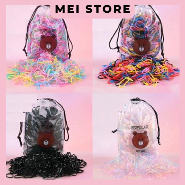 Thun Buộc Tóc Đủ Màu Cho Bé Túi 4000 Sợi