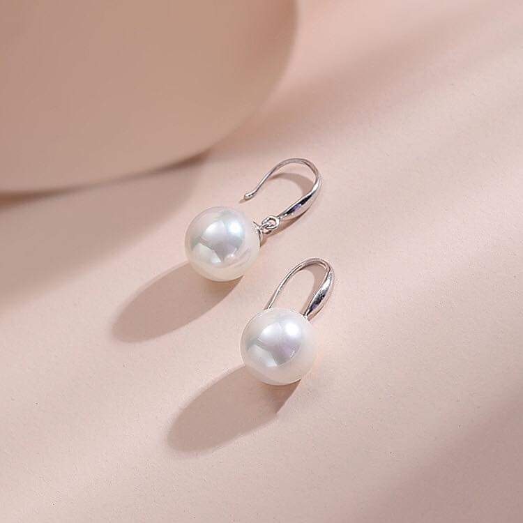 Khuyên tai bạc khuyên móc Ngọc Trai nhân tạo