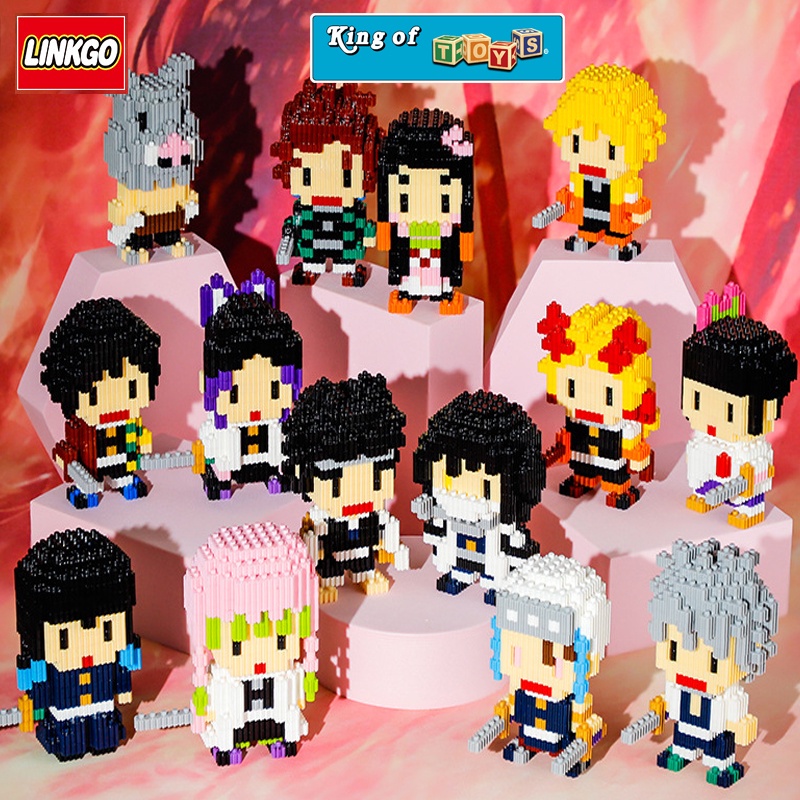 Đồ Chơi Lắp Ráp Phát Triển Trí Tuệ Mô Hình Nhân Vật Chibi Anime Demon Slayer Kimetsu No Yaiba,One Piece Với 250+PCS