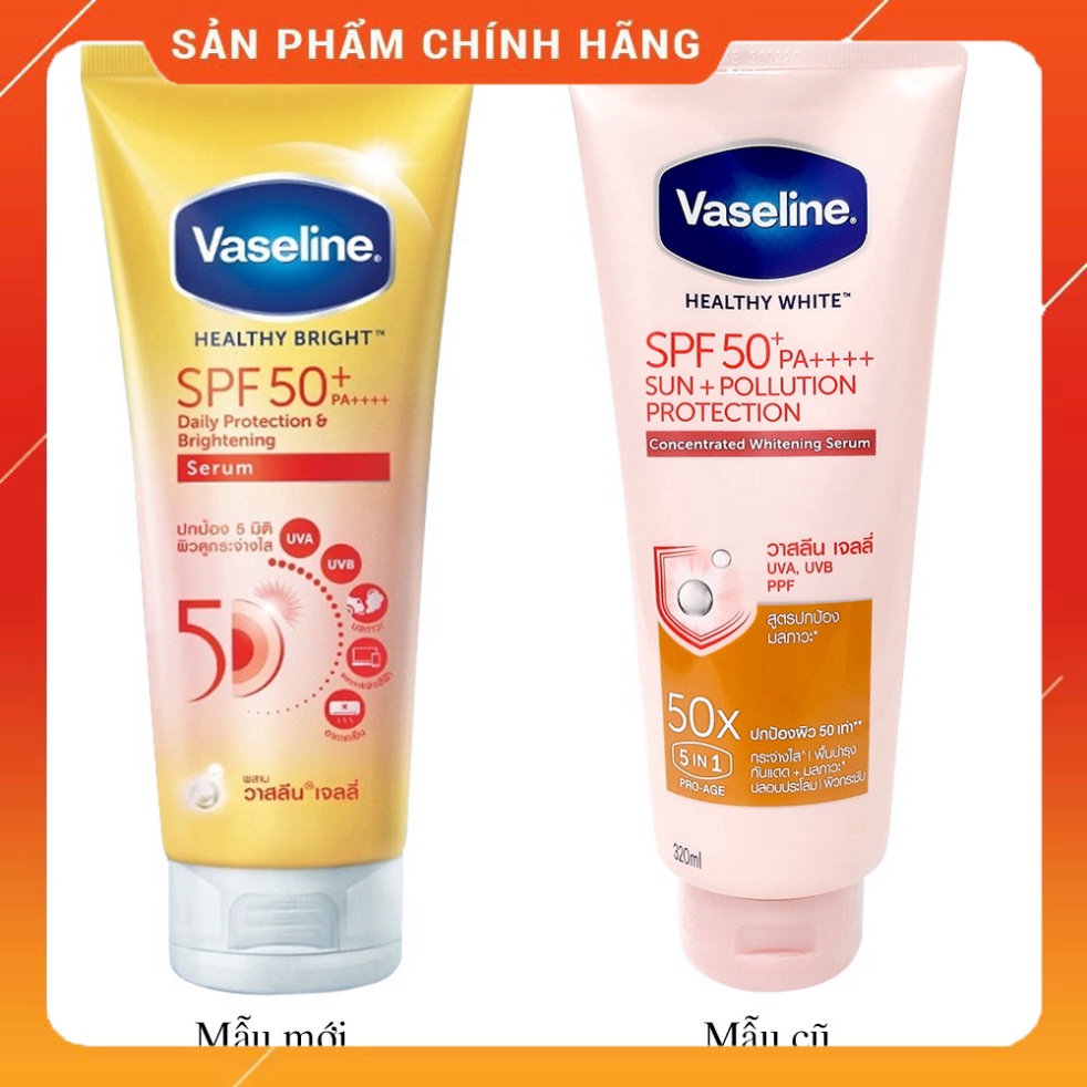 Dưỡng thể trắng da Vaseline 50x Spf 50++ 320ml