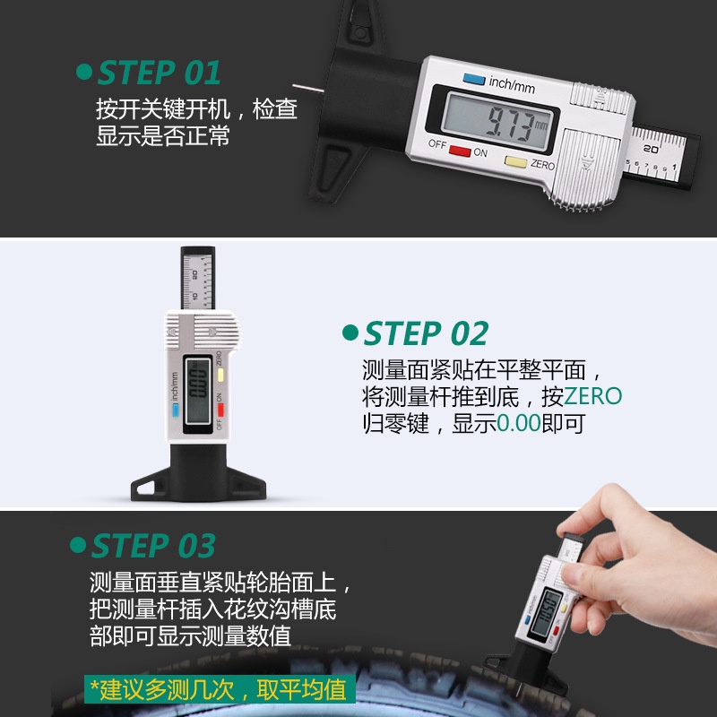 Thước Đo Độ Sâu Điện Tử Cho Lốp Xe