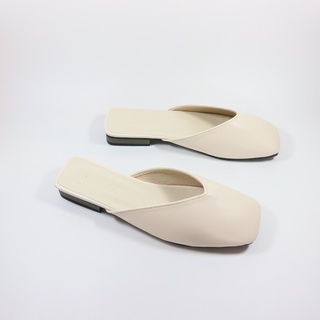 Dép Mules Mũi Vuông Đế Thấp 2cm