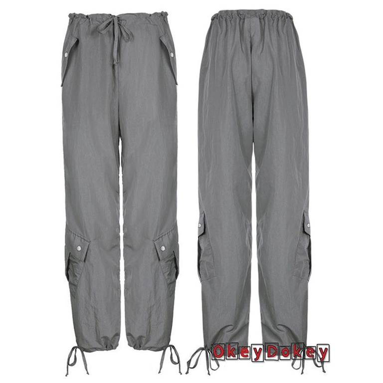 Quần ống rộng Y2K Màu Sắc Đơn Giản Thời Trang Cho Nữ