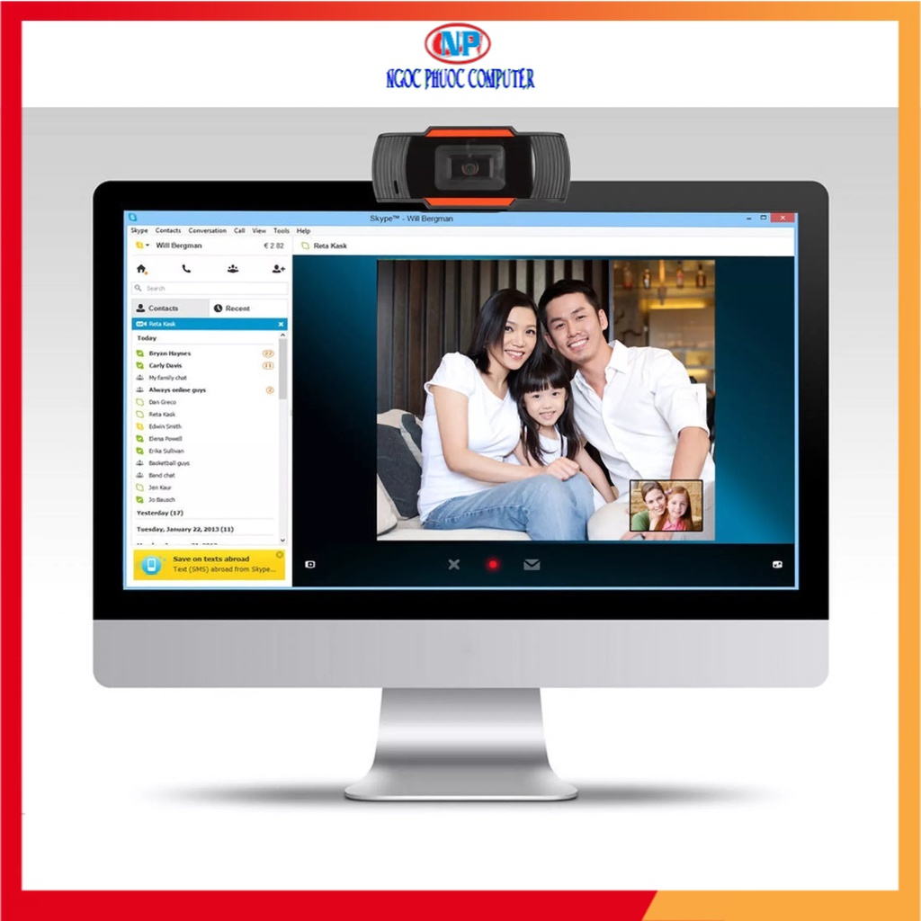 Webcam Kẹp Có Mic Full HD - Camera Học Online Qua ZOOM, Trực Tuyến - Hội Họp - Gọi Video Hình Ảnh Sắc Nét