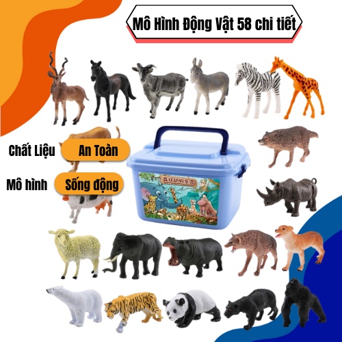 Mô Hình Đồ Chơi Động Vật Thú Rừng 58 Chi Tiết, Đồ Chơi Mô Hình Loài Vật Giúp Bé Khám Phá Tự Nhiên