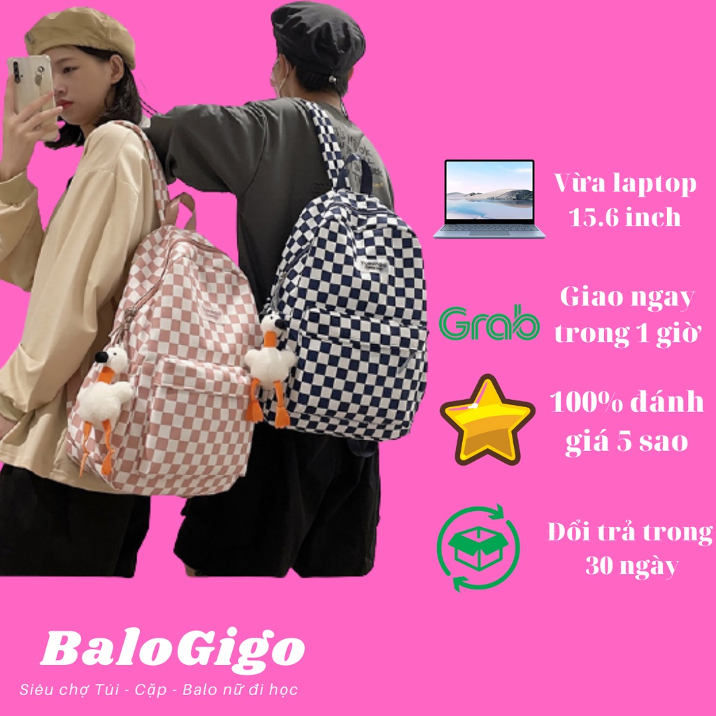 Balo caro unisex vải chống thấm nước độ bền cao ( không kèm móc khóa) G228 - BaloGigo