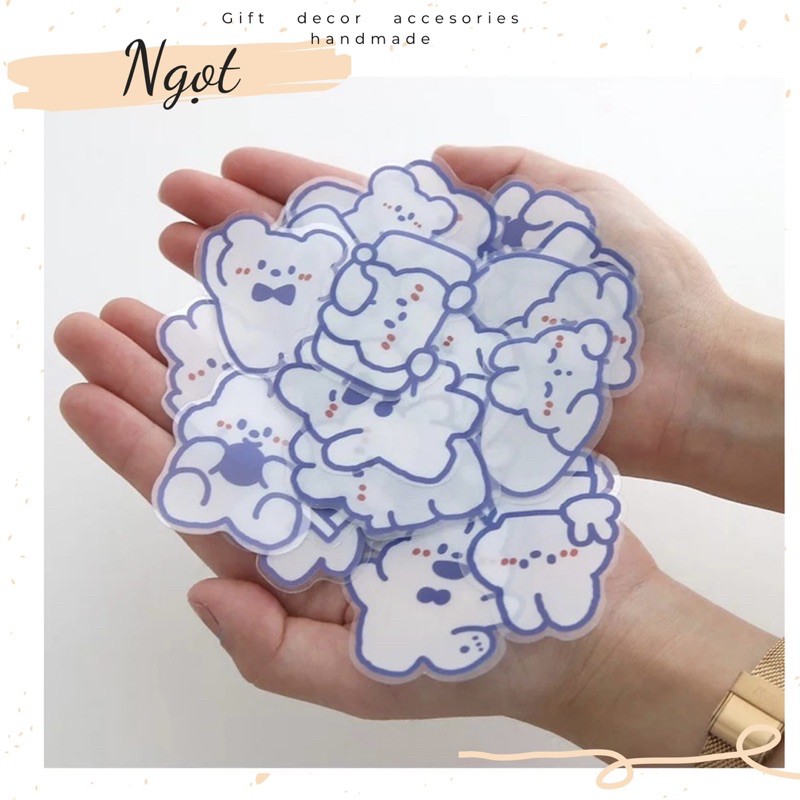 Sticker trong suốt Xinh xỉu hình CUTE
