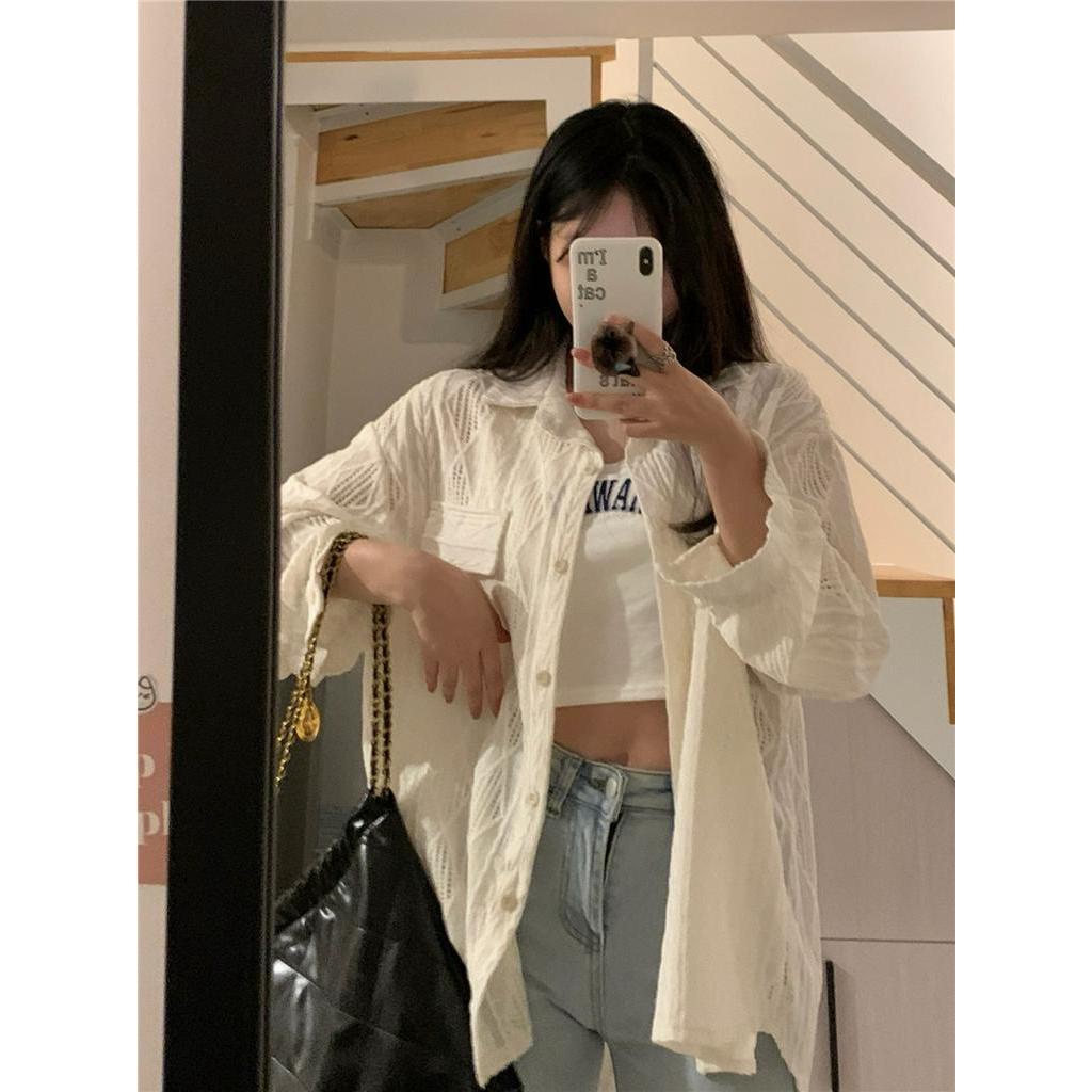 62109 Áo Sơ Mi Cắt Đan Móc Dễ Phối Đồ