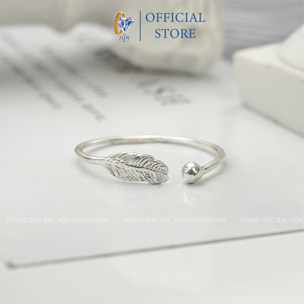 Nhẫn nữ giá rẻ, Nhẫn bạc lông vũ xinh xắn/ Trang sức bạc JQN
