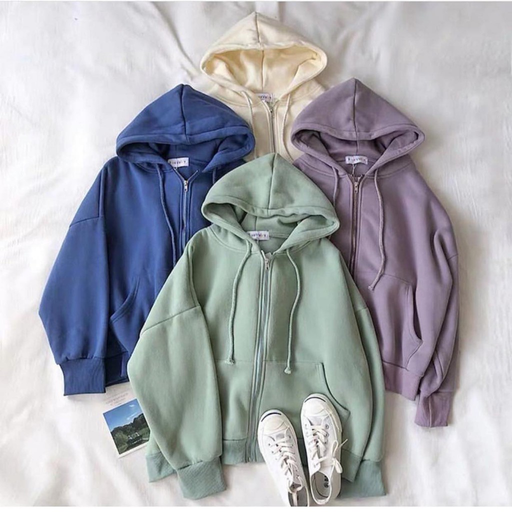 Khoác khoác hoodie dây kéo from lững nữ ( hình thật ) kèm clip | WebRaoVat - webraovat.net.vn