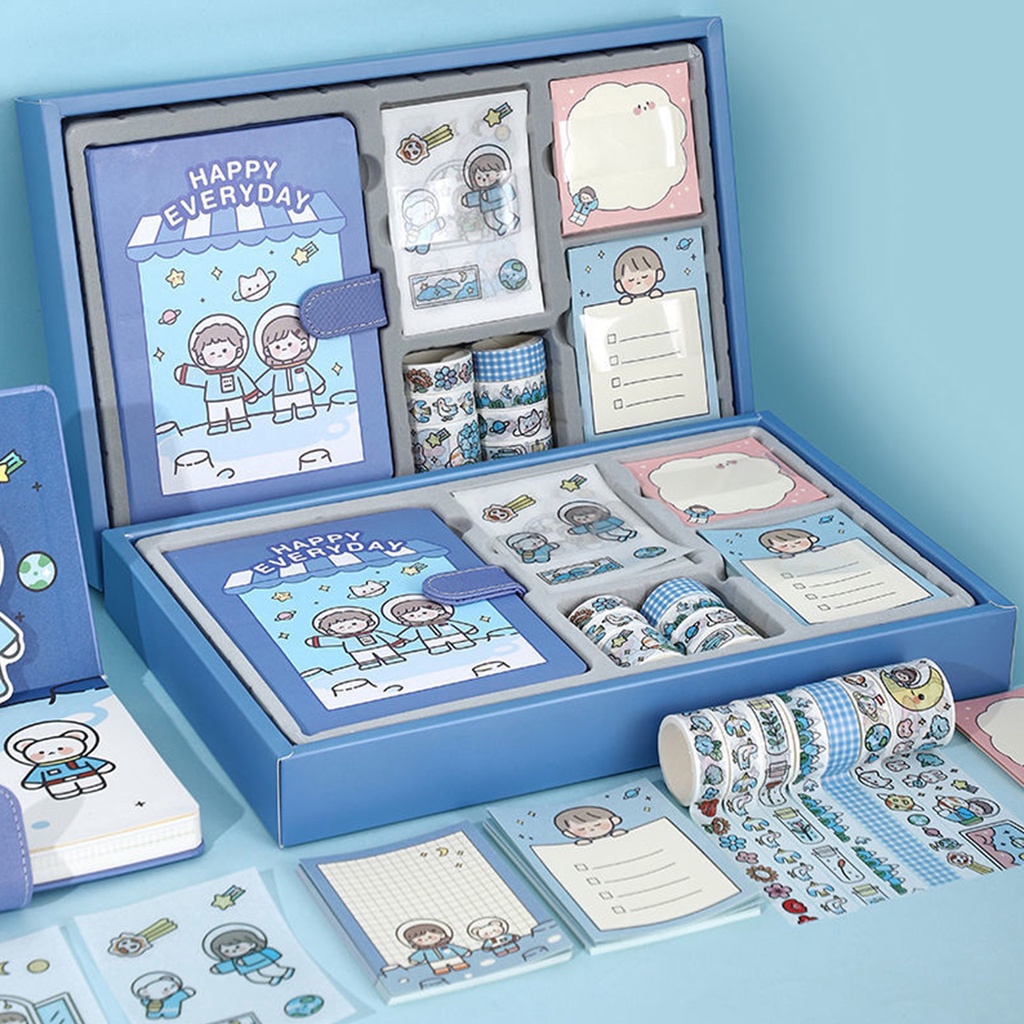 Lithium067 Set 54 Hộp quà tặng Sổ tay cô gái dễ thương -Sticker-Washi Tape -Giấy Note Sổ Ghi Chú hình dán công chúa sổ ghi chép sticker trang trí sổ quà tặng bạn gái