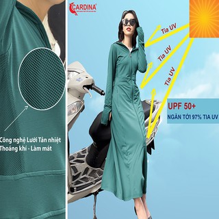 Áo choàng chống nắng nữ Cardina. Vải thun lạnh hai lớp liền thân cao cấp. Thơm khử mùi, làm mát cơ thể.