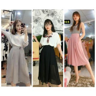 Quần Voan Ống Rộng Culottes