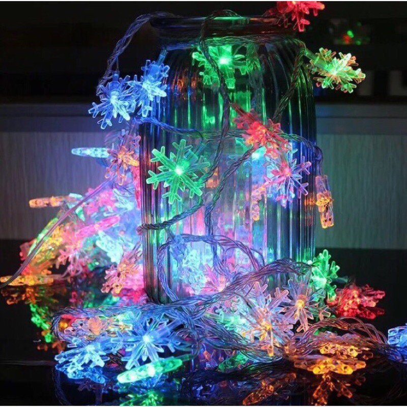 ĐÈN NHÁY LED 5M NHIỀU HÌNH (bông tuyết, trái tim, đồng xu, nụ kim cương)