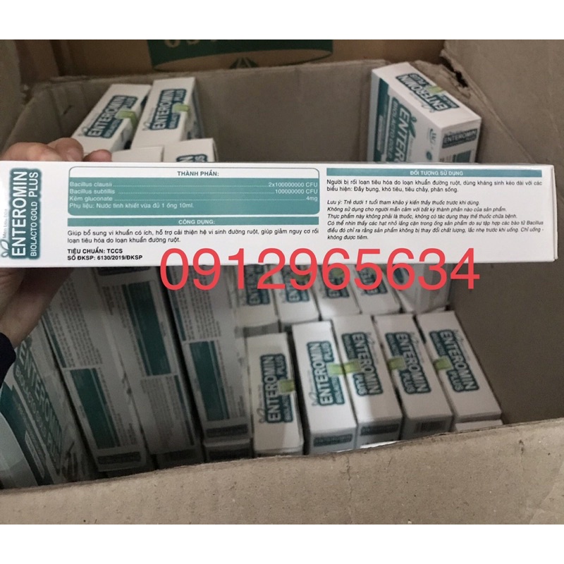 Men tiêu hoá Enteromin Plus hỗ trợ hệ đường ruột cho bé khoẻ mạnh ăn ngon chính hãng 20 ống