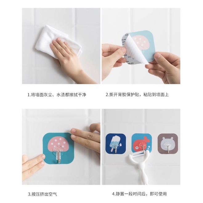 Móc Dán Tường siêu dính chống thấm nước hình dễ thương