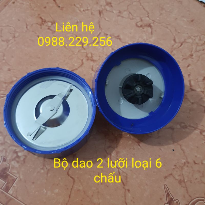 Bộ dao 4 lưỡi, bộ dao 2 lưỡi máy xay loại 6 chấu