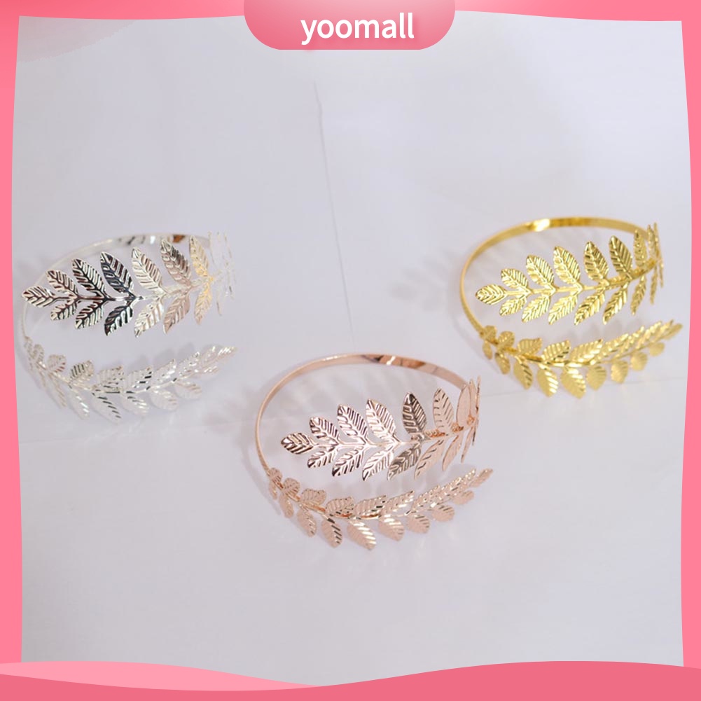 Vòng Đeo Cánh Tay Hở Bằng Kim Loại Hình Chiếc Lá Thời Trang Cho Nữ