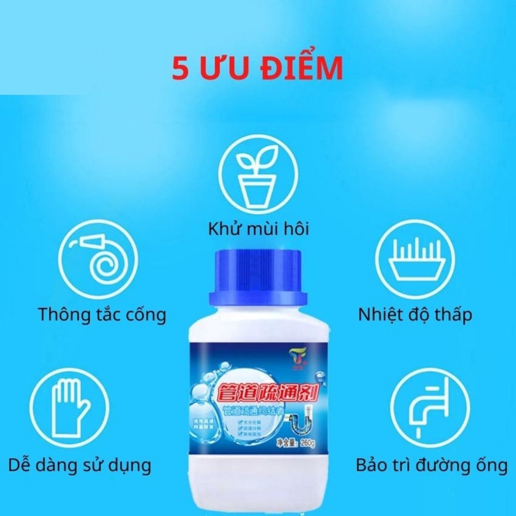 Bột Thông Cống Thông Bồn Cầu Chống Tắc Nghẽn Siêu Mạnh Giảm Mùi Hôi Rửa Sạch Thức Ăn Thừa Kotic_shop