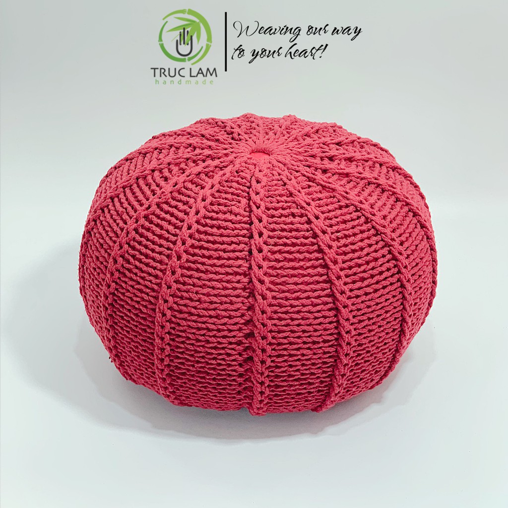 Đệm Lười Nhồi Hạt Xốp Vỏ Đan Len Móc Thủ Công B Trúc Lâm Handmade