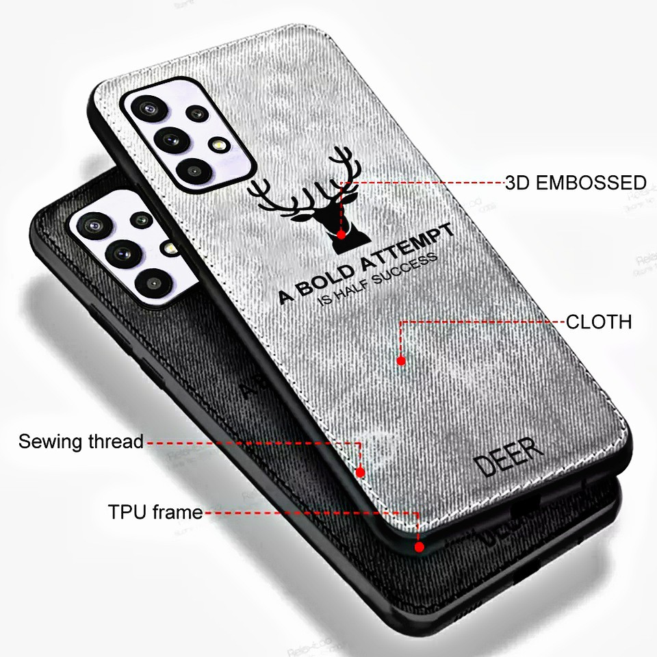 ỐP LƯNG SAMSUNG A72 / A72 5G VÂN VẢI ĐẦU HƯƠU NAI