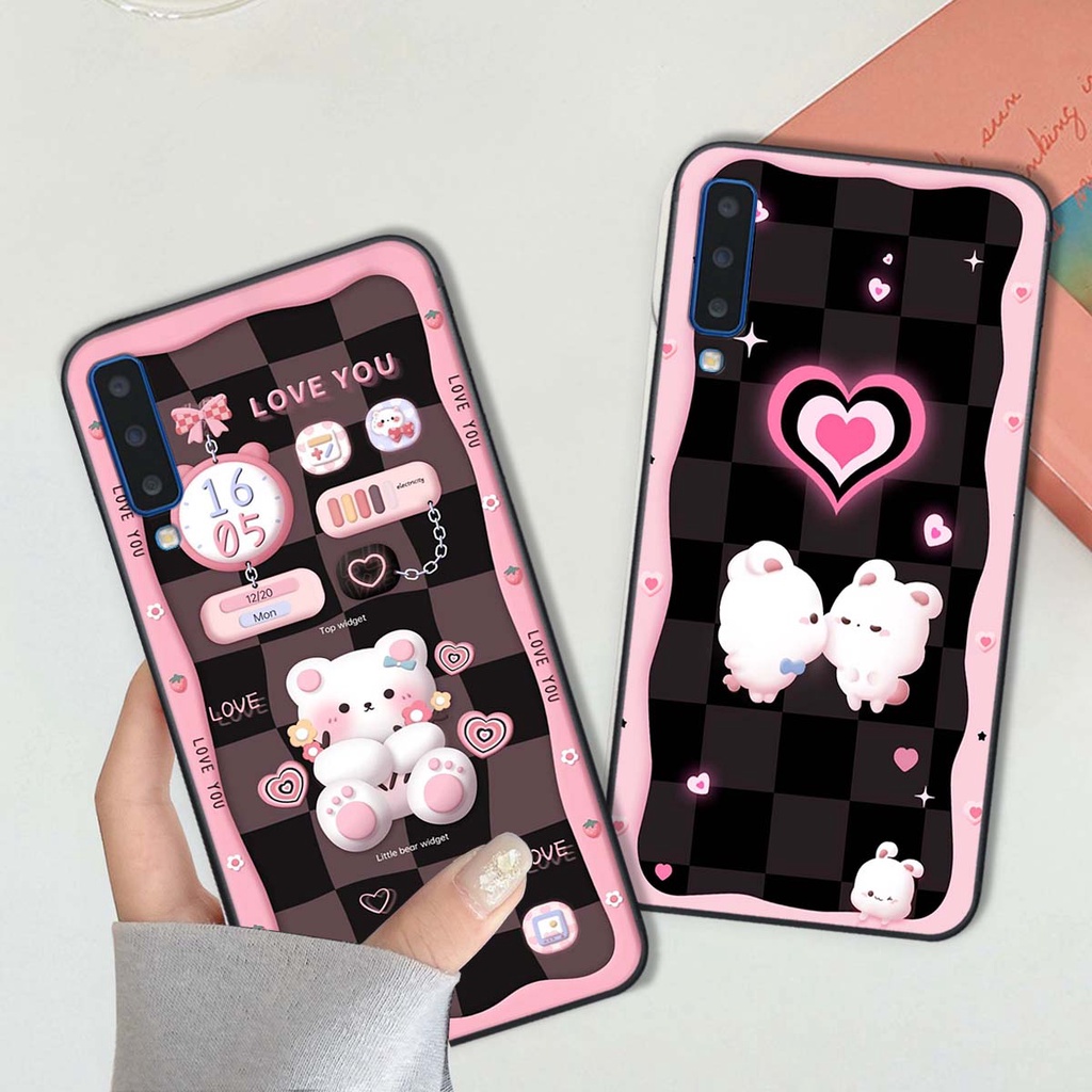Ốp lưng Samsung A7 2018 / A9 2018 in hình gấu cute,bò sữa 3D cute dễ thương bảo vệ điện thoại.