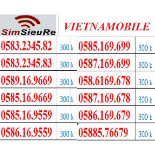 A1 sim so dep sieu re vietnamobile