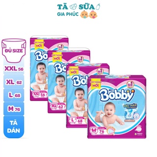 Tã dán bobby đệm lưng thấm mồ hôi m76/l68/xl62 - sữa tã gia phúc