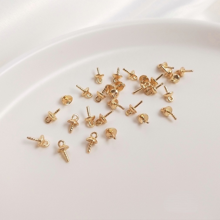 Phụ Kiện Hạt Ngọc Trai Nửa Lỗ 18K 14K Nhiều Màu Sắc Dùng Làm Đồ Trang Sức Thủ Công diy