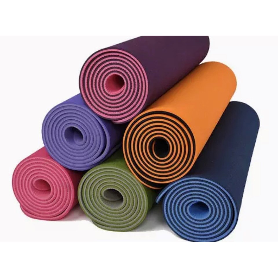 Thảm tập yoga bền đẹp, thảm tập gym chống trơn trượt 2 lớp 8mm