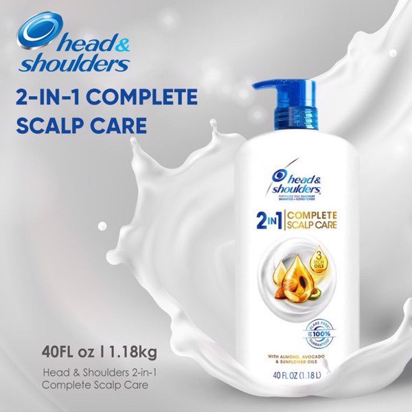 Dầu gội xả 2in1 Head &amp; Shoulders⚡hàng nhập Mỹ⚡ Complete Scalp Care With Almond Avocado Sunflower Oils 1.18L