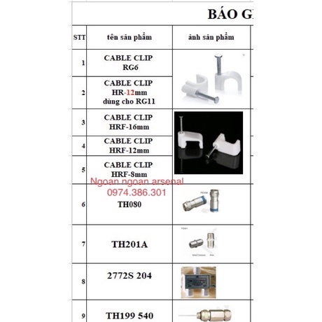 đinh ghim dây, đinh nẹp dây điện, dây mạng, dây truyền hình cáp...đinh RG6,RG11, 7mm, 12mm, 16mm