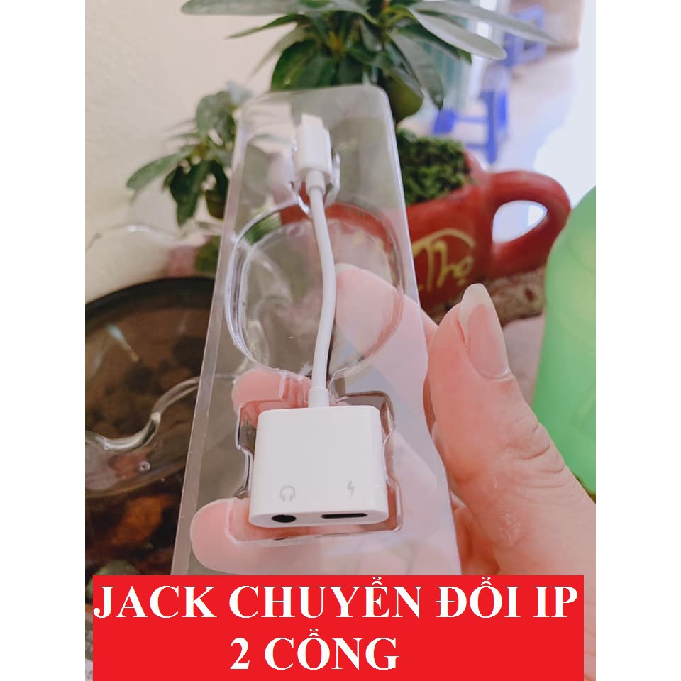 Jack chuyển đổi tai nghe iphone- Jack Chia Cổng Vừa Sạc Vừa Sử Dụng Tai Nghe có MIC đàm thoại