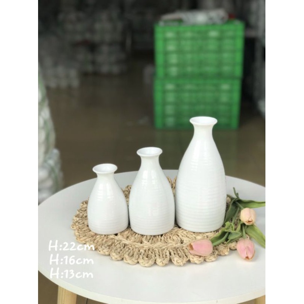 Set Những lọ hoa men sứ sương  H18 -30